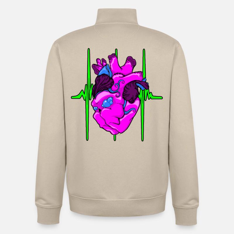 Beastly Beat - Unisex Organic Zip Sweatshirt von Stanley/Stella - Cremebeige