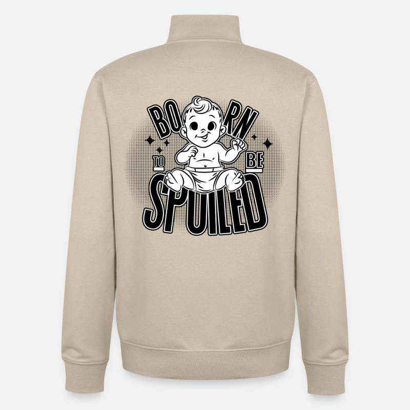 Né pour le luxe et l’amour ! - Sweat zippé unisexe en coton bio Stanley/Stella - beige crème