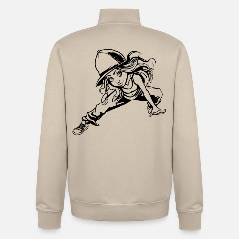 Fille de breakdance - Sweat zippé unisexe en coton bio Stanley/Stella - beige crème