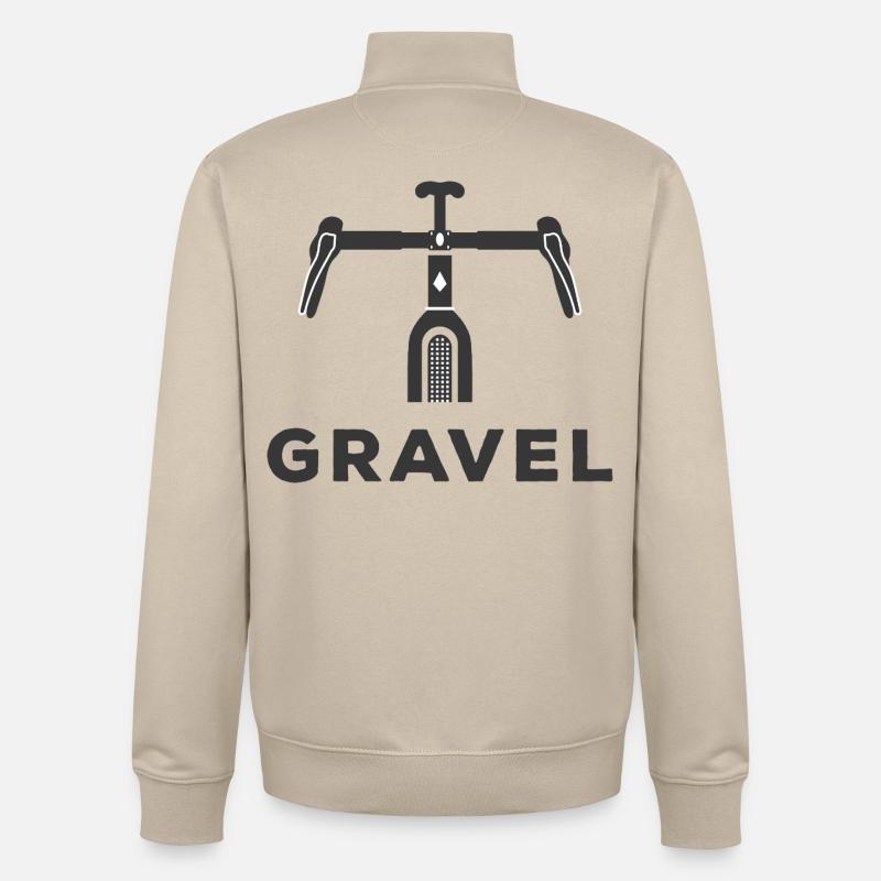 Graphique de vélo de gravier - Sweat zippé unisexe en coton bio Stanley/Stella - beige crème