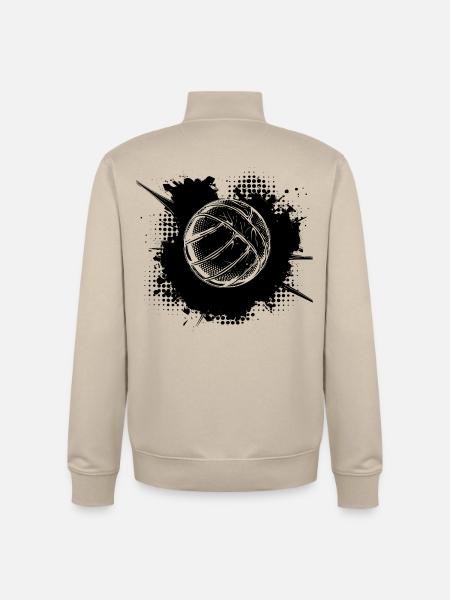 Volleyball Ball - Unisex Organic Zip Sweatshirt by Stanley/Stella - desert dust