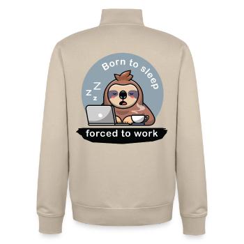 born to sleep forced to work cute sloth - Unisex Organic Zip Sweatshirt von Stanley/Stella - Cremebeige - Hinten - AI Model Male 185 dark (185cm)