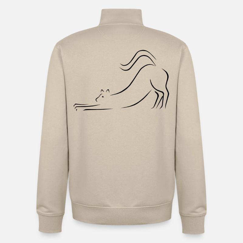 Katze - Unisex Organic Zip Sweatshirt von Stanley/Stella - Cremebeige