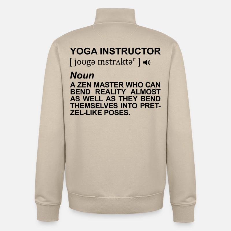 Signification du professeur de yoga - Sweat zippé unisexe en coton bio Stanley/Stella - beige crème