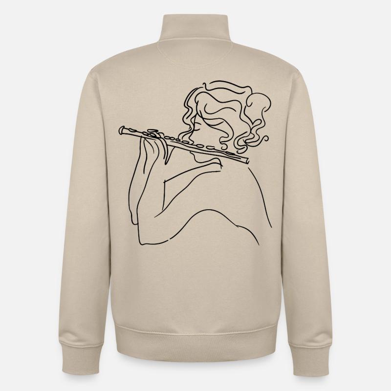 Flötenmädchen Skizze - Unisex Organic Zip Sweatshirt von Stanley/Stella - Cremebeige