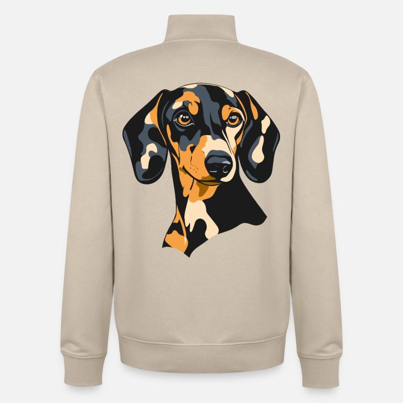 Dackel - Unisex Organic Zip Sweatshirt von Stanley/Stella - Cremebeige