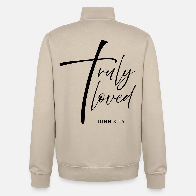 CROSS truly loved - Unisex Organic Zip Sweatshirt von Stanley/Stella - Cremebeige