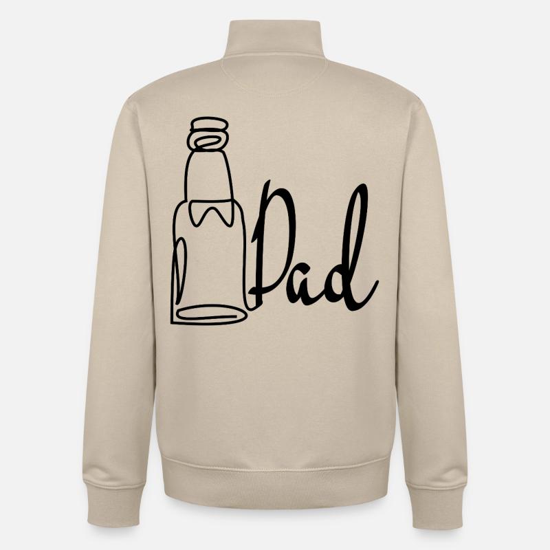 Line Art Dad Father's Day Beer - Unisex Organic Zip Sweatshirt by Stanley/Stella - desert dust