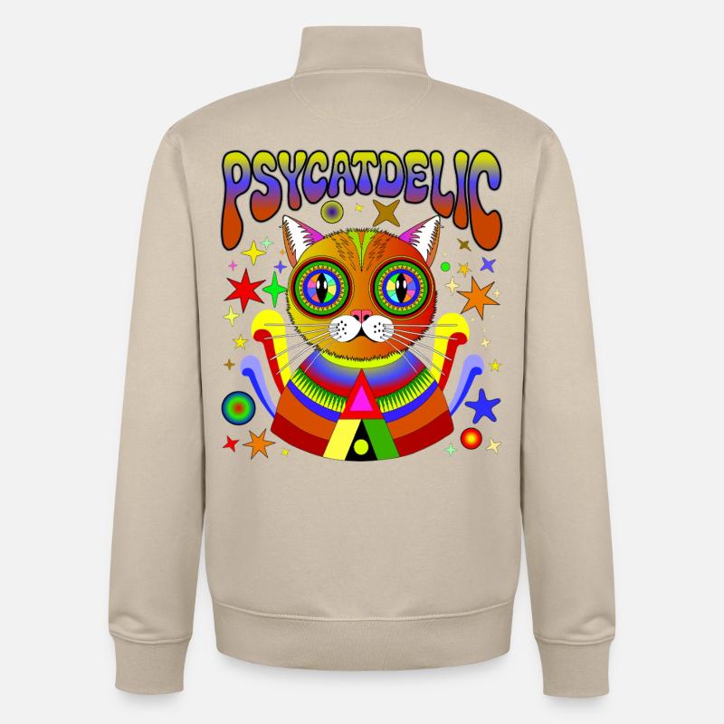 PSYCATDELIC - Unisex Organic Zip Sweatshirt von Stanley/Stella - Cremebeige