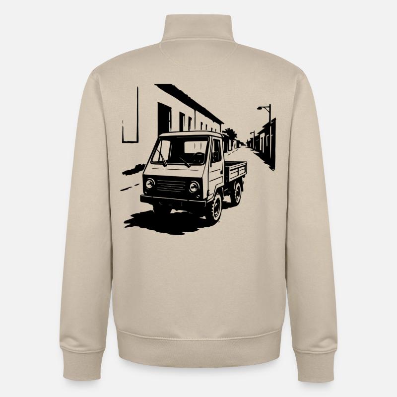 Multifonctionnel Power Retro - Sweat zippé unisexe en coton bio Stanley/Stella - beige crème