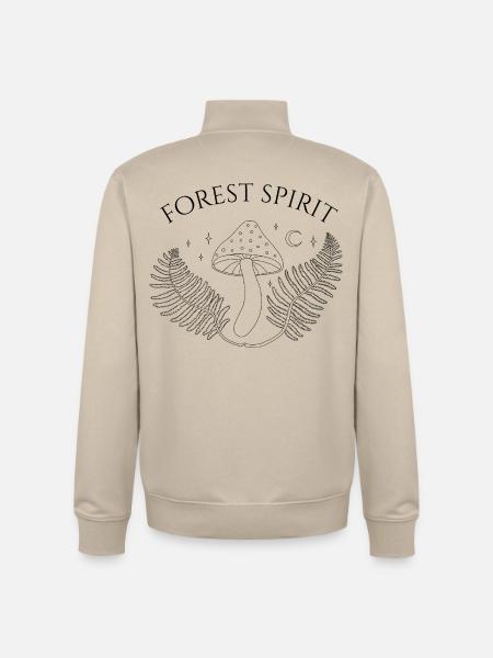 Waldgeist, Pilz und Farn - Unisex Organic Zip Sweatshirt von Stanley/Stella - Cremebeige