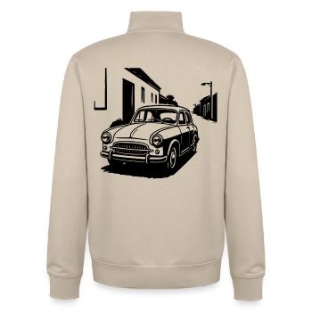 Wirtschaftswunder-Klassiker - Unisex Organic Zip Sweatshirt von Stanley/Stella - Cremebeige - Hinten - AI Model Male 185 dark (185cm)