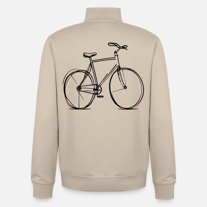 Tracé de lignes de vélo - Sweat zippé unisexe en coton bio Stanley/Stella - beige crème