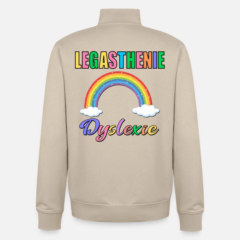 LEGASTHENIE DYSLEXIE REGENBOGEN - Unisex Organic Zip Sweatshirt von Stanley/Stella - Cremebeige