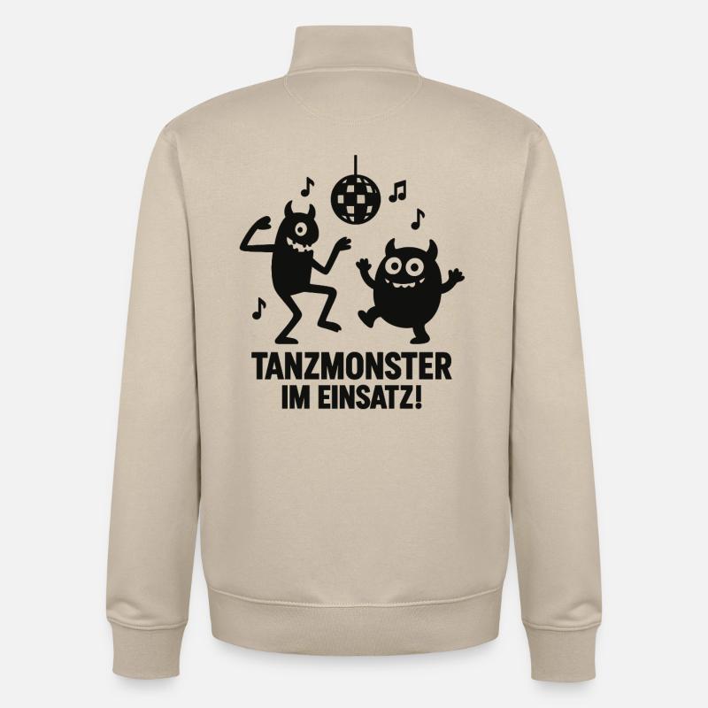 Dance Monster Insert Disco - Sweat zippé unisexe en coton bio Stanley/Stella - beige crème