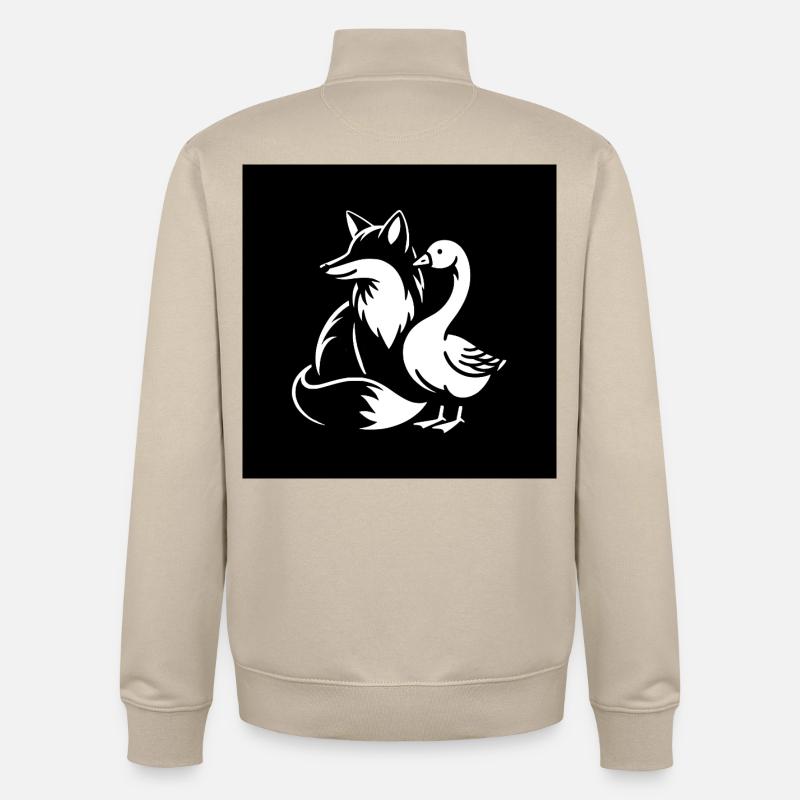 Fuchs und Gans in Freundschaft - Unisex Organic Zip Sweatshirt von Stanley/Stella - Cremebeige