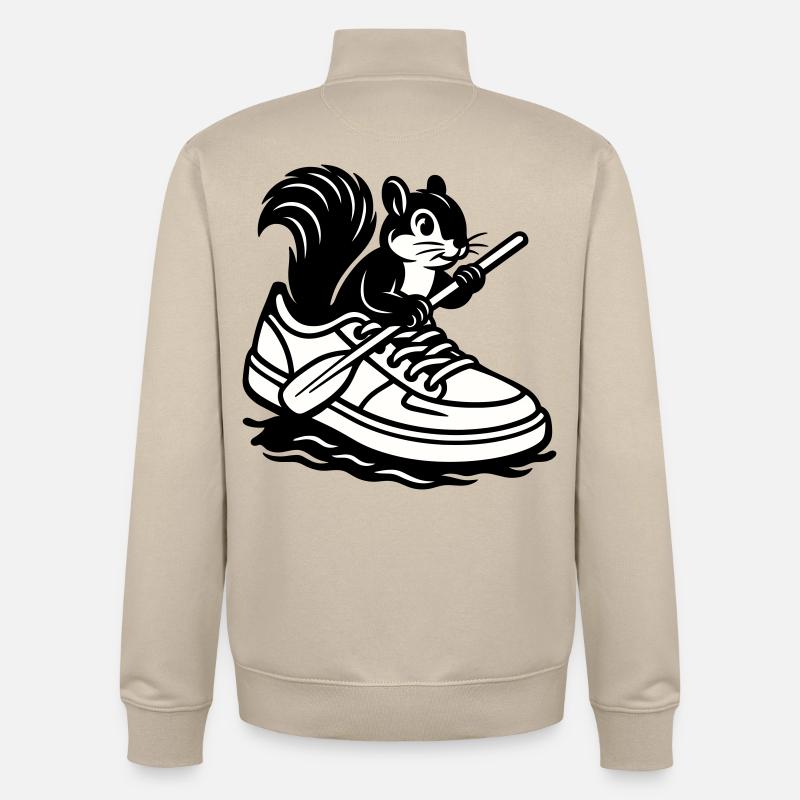 Eichhörnchen im Sneaker! - Unisex Organic Zip Sweatshirt von Stanley/Stella - Cremebeige