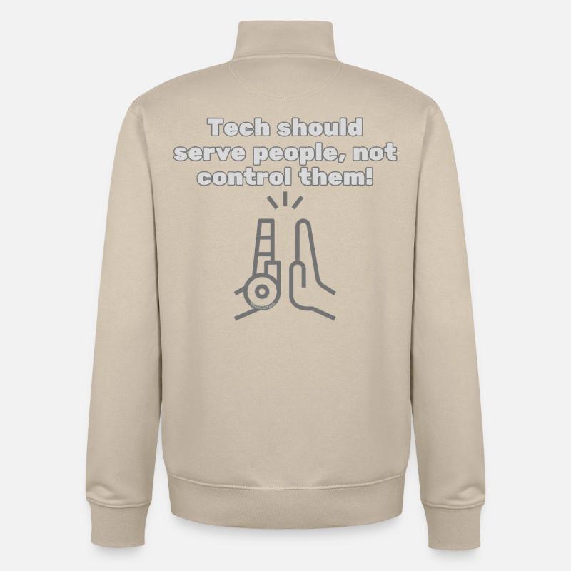 Tech should serve people - #EthicalTech Statement - Unisex Organic Zip Sweatshirt von Stanley/Stella - Cremebeige