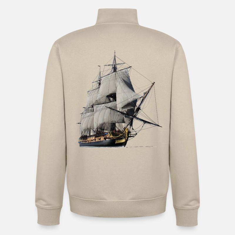 Segelschiff - Unisex Organic Zip Sweatshirt von Stanley/Stella - Cremebeige