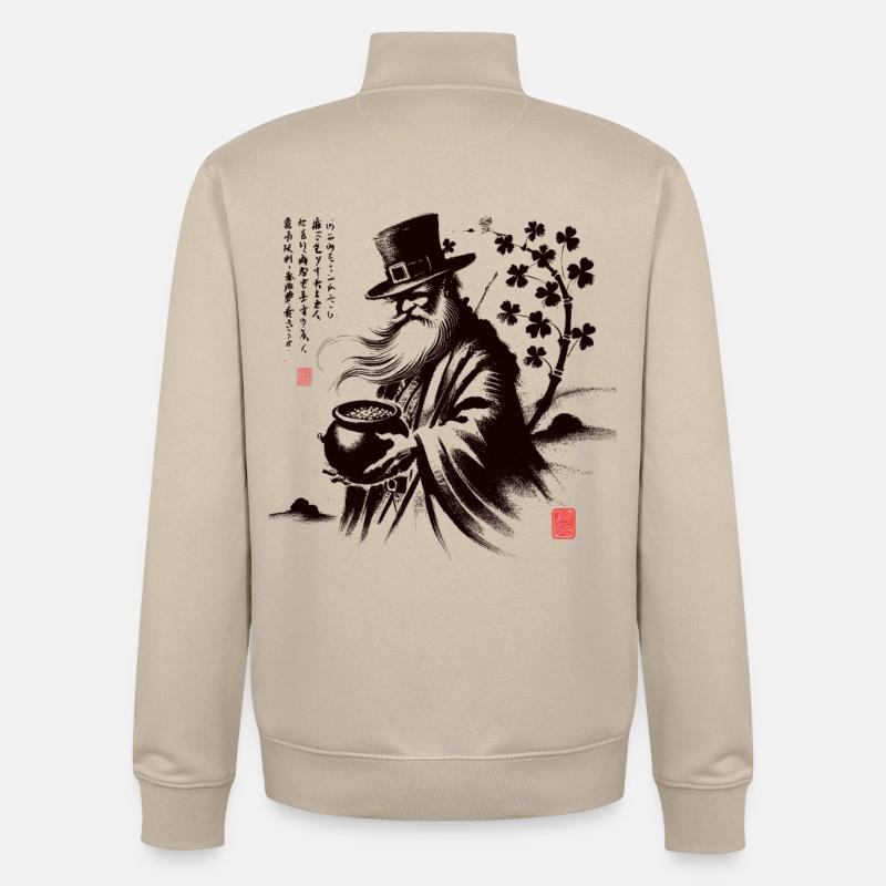 Mystischer Wind Samurai Kunst - Unisex Organic Zip Sweatshirt von Stanley/Stella - Cremebeige