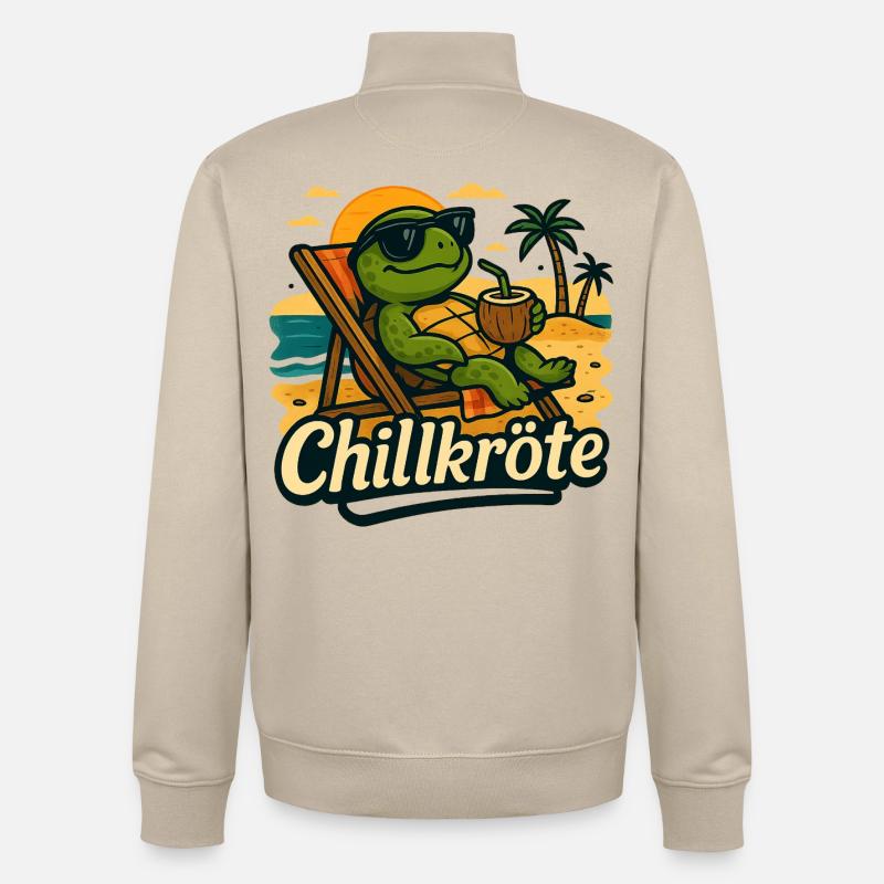 Chill toad - just take it slow - Unisex Organic Zip Sweatshirt by Stanley/Stella - desert dust
