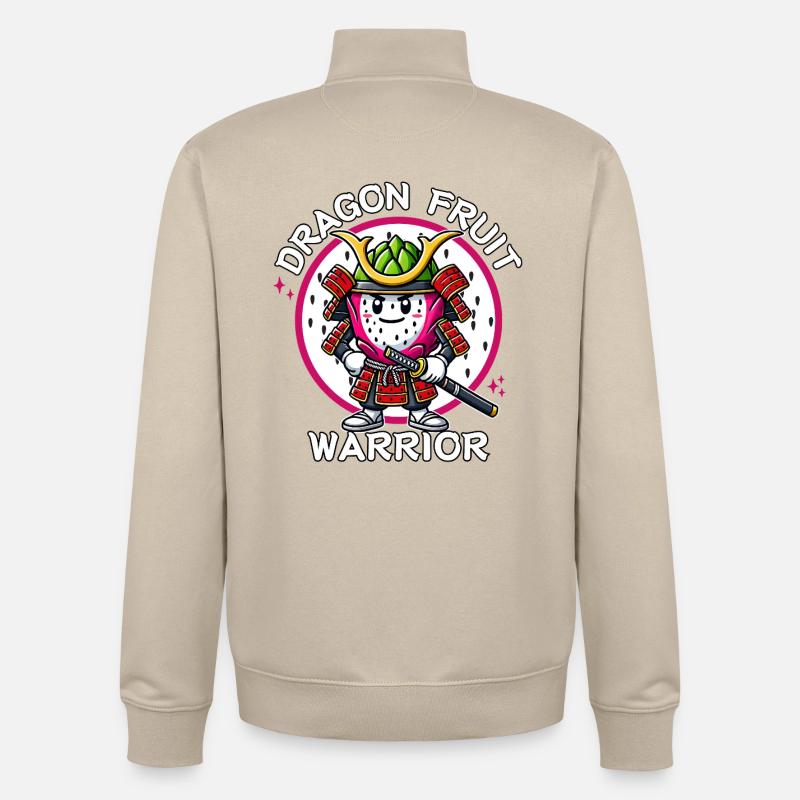 Must-have Dragon Fruit Warrior Samurai - Unisex Organic Zip Sweatshirt von Stanley/Stella - Cremebeige