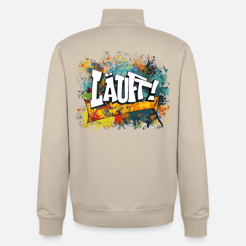 Graffiti Kunst Spaß Design läuft - Unisex Organic Zip Sweatshirt von Stanley/Stella - Cremebeige