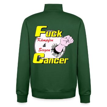 Fighting and winning against cancer - Unisex Organic Zip Sweatshirt by Stanley/Stella - bottle green - Back - AI Model Male 185 dark (185cm)