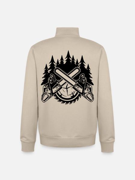 Tronçonneuses - Sweat zippé unisexe en coton bio Stanley/Stella - beige crème