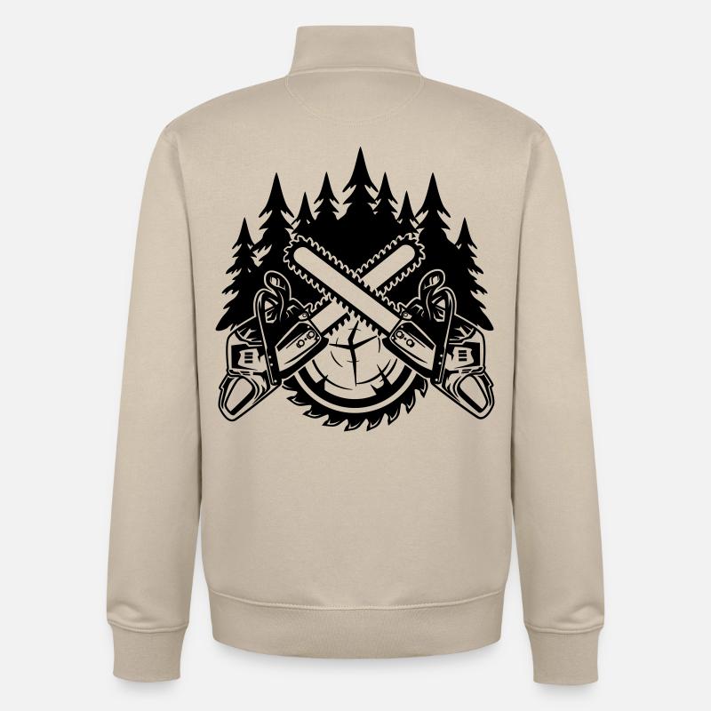 Tronçonneuses - Sweat zippé unisexe en coton bio Stanley/Stella - beige crème