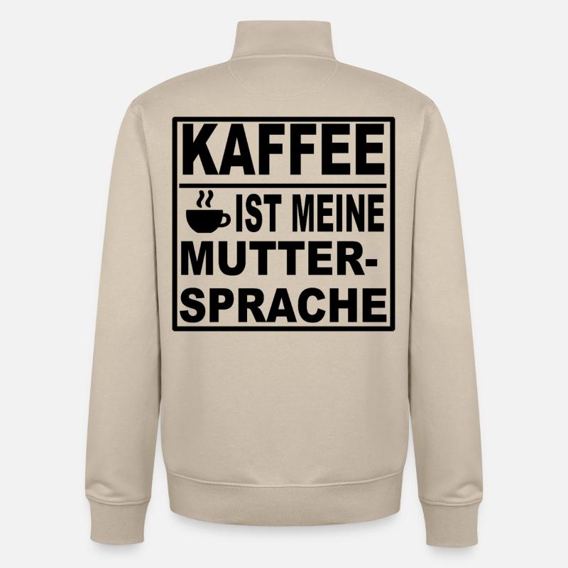 T-shirt café langue maternelle - Sweat zippé unisexe en coton bio Stanley/Stella - beige crème