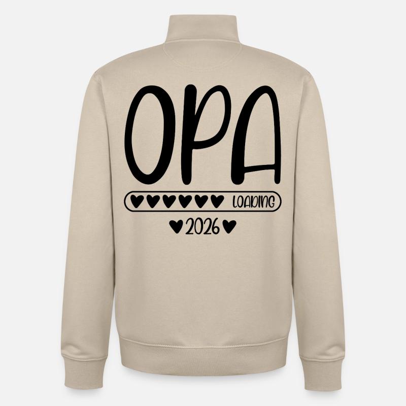 Opa 2026 loading - Unisex Organic Zip Sweatshirt von Stanley/Stella - Cremebeige