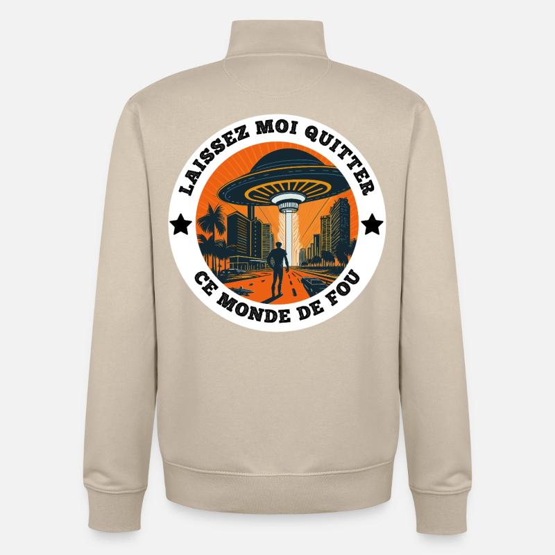 Kollege Geschenk, Arbeitspause und Burn Out - Unisex Organic Zip Sweatshirt von Stanley/Stella - Cremebeige