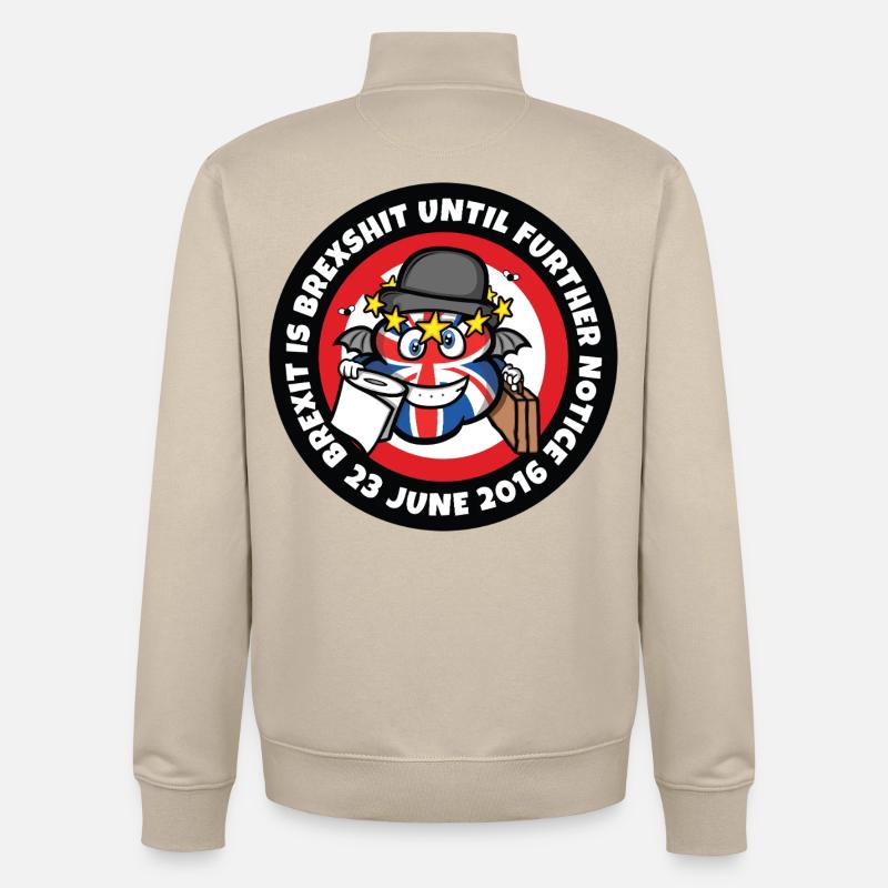 Pas de Brexit ! - Sweat zippé unisexe en coton bio Stanley/Stella - beige crème