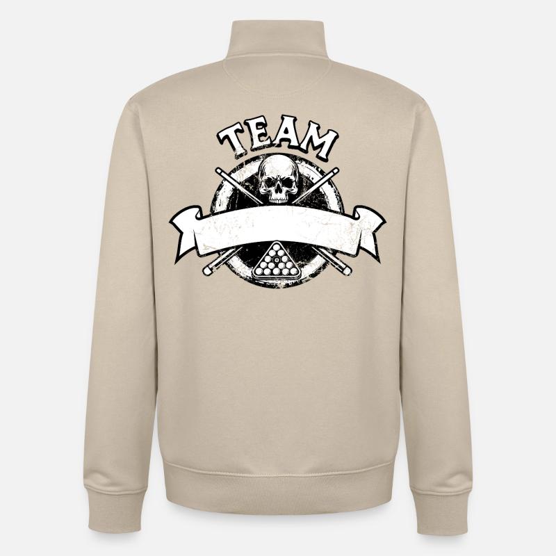 Eight Ball, Billardkugel, Billard Team Geschenk - Unisex Organic Zip Sweatshirt von Stanley/Stella - Cremebeige