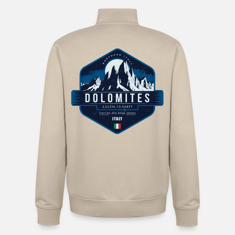 Dolomites , Italy - Unisex Organic Zip Sweatshirt by Stanley/Stella - desert dust
