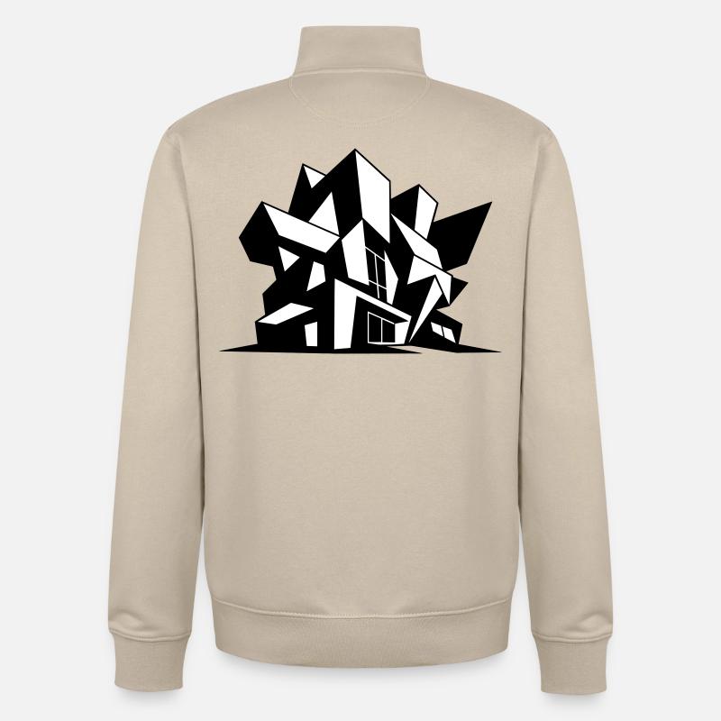 Brutalisme Architecture - Sweat zippé unisexe en coton bio Stanley/Stella - beige crème