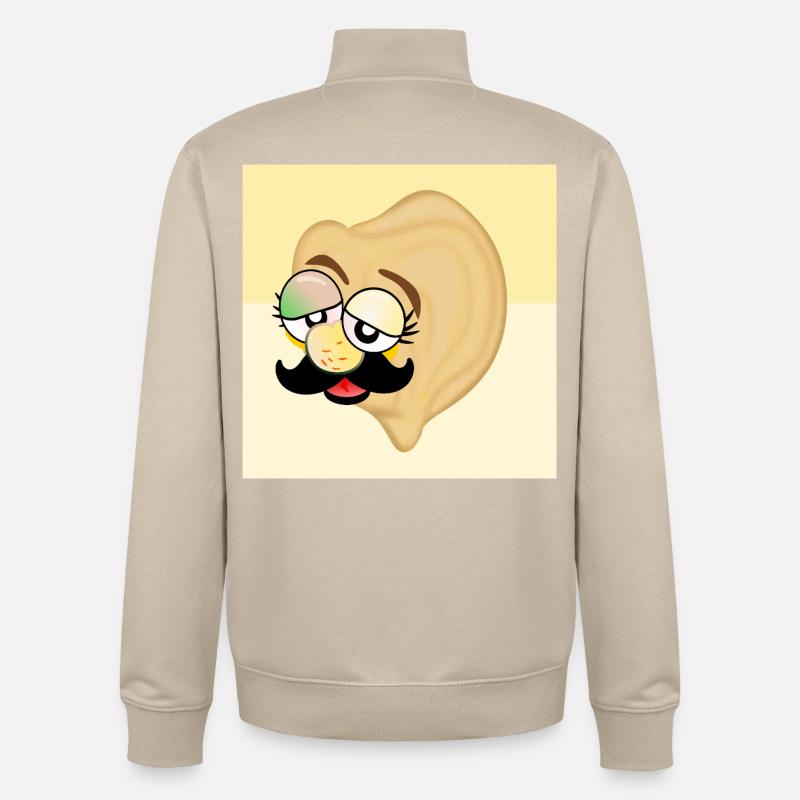 Kichererbsen Papa Schnurrbart - Unisex Organic Zip Sweatshirt von Stanley/Stella - Cremebeige