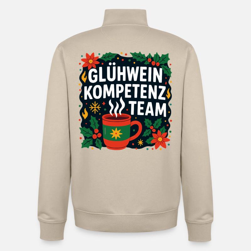 Équipe de vin chaud - Sweat zippé unisexe en coton bio Stanley/Stella - beige crème