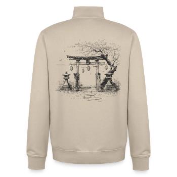 Asia_Garden - Unisex Organic Zip Sweatshirt von Stanley/Stella - Cremebeige - Hinten - AI Model Male 185 dark (185cm)