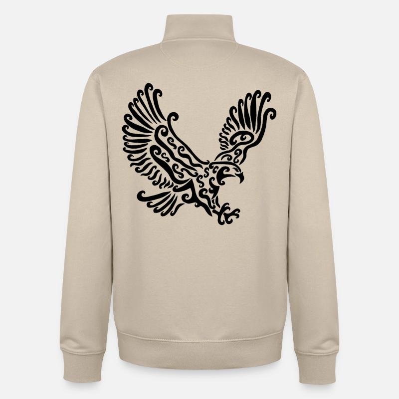 Black Eagle - Unisex Organic Zip Sweatshirt by Stanley/Stella - desert dust