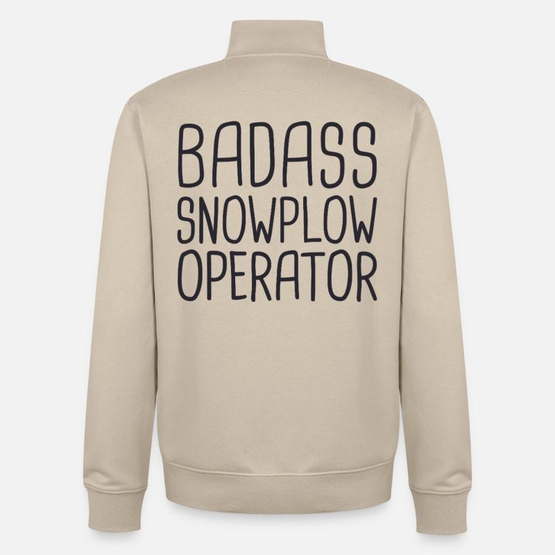 Snowplow Operator Badass Schneepflugfahrer - Unisex Organic Zip Sweatshirt von Stanley/Stella - Cremebeige