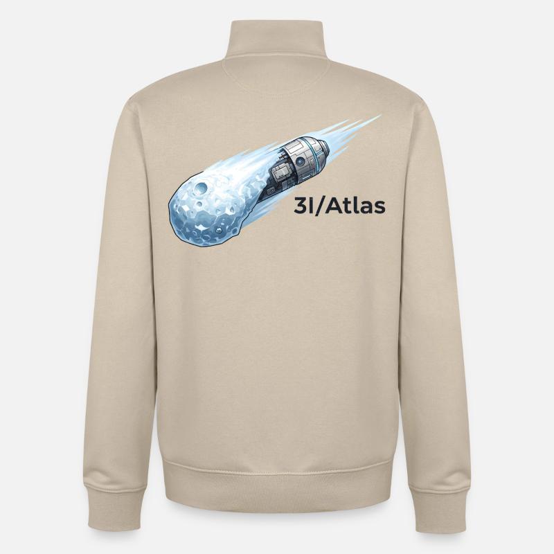 Vol d'une comète dans l'espace - Sweat zippé unisexe en coton bio Stanley/Stella - beige crème