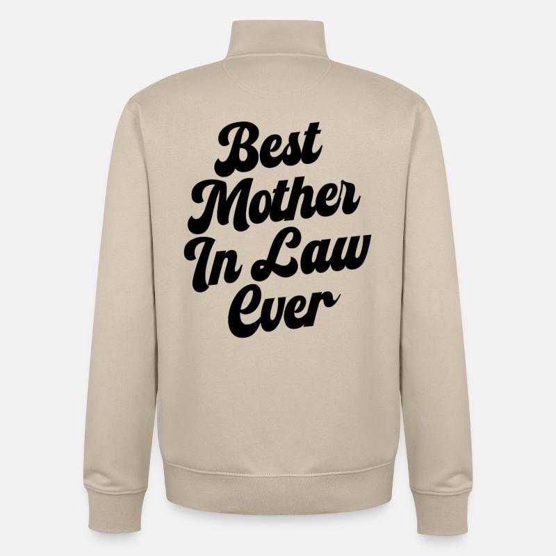 Die beste Schwiegermutter aller Zeiten - Unisex Organic Zip Sweatshirt von Stanley/Stella - Cremebeige