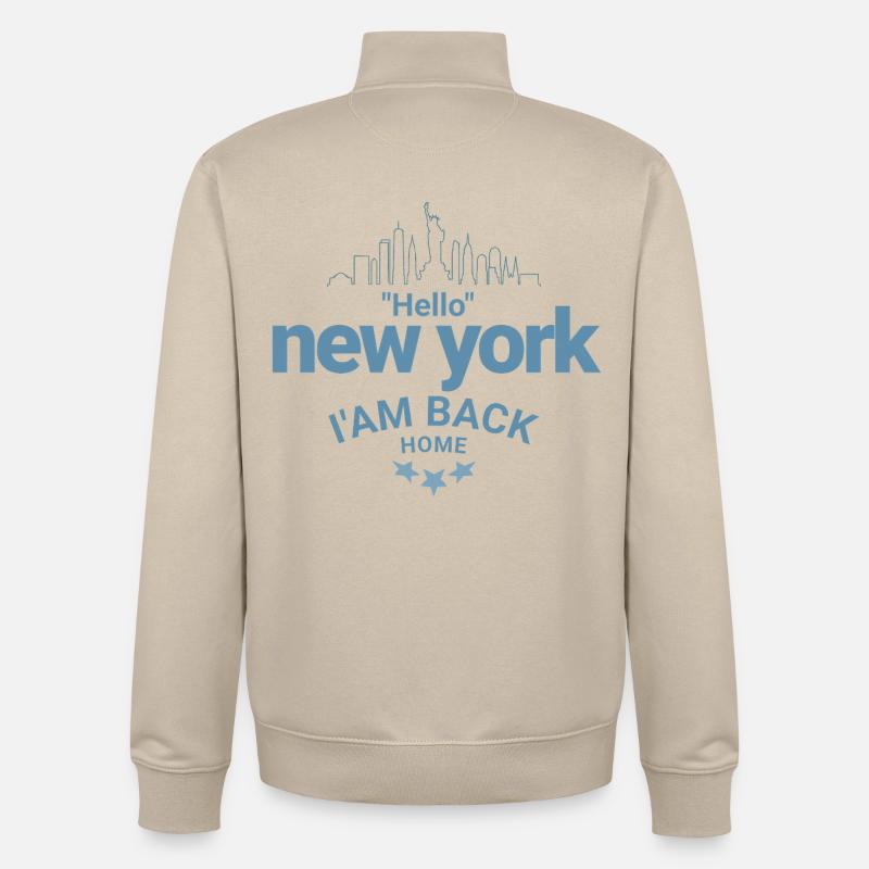 New York Back Home Design - Unisex Organic Zip Sweatshirt von Stanley/Stella - Cremebeige