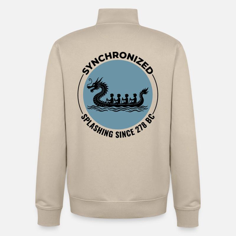 Equipe de Course de Bateaux-Dragon - Sweat zippé unisexe en coton bio Stanley/Stella - beige crème