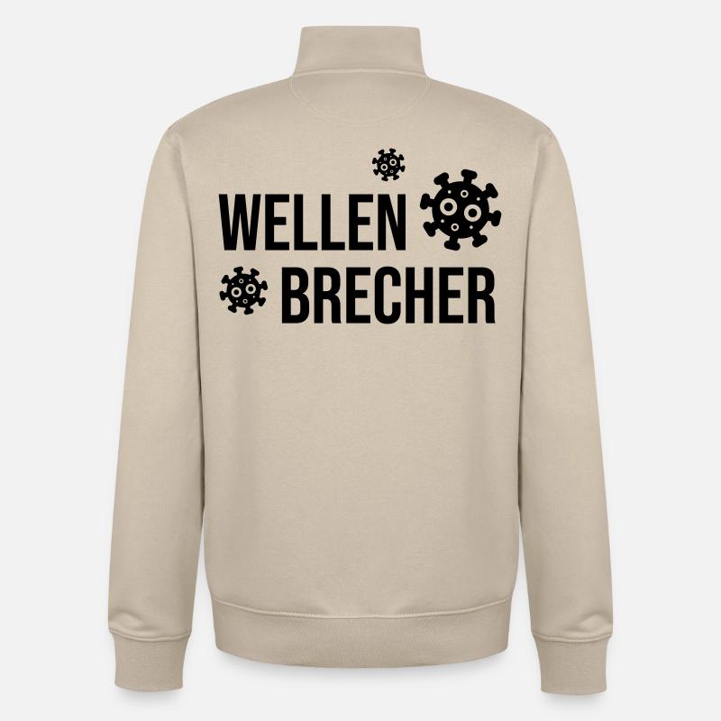 Brise-lames - Mot de l’année 2021 - Sweat zippé unisexe en coton bio Stanley/Stella - beige crème