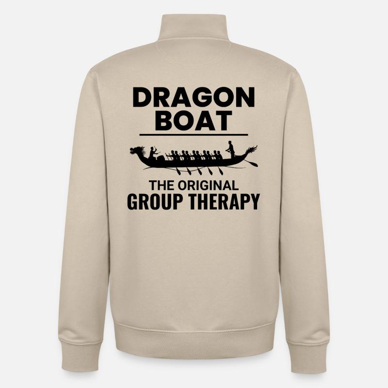Équipage de course de bateaux-dragons - Sweat zippé unisexe en coton bio Stanley/Stella - beige crème