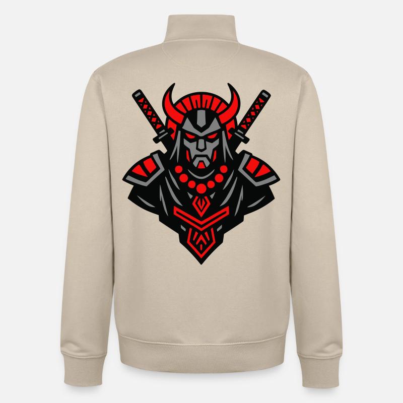 Samurai Devil Warrior - Unisex Organic Zip Sweatshirt von Stanley/Stella - Cremebeige