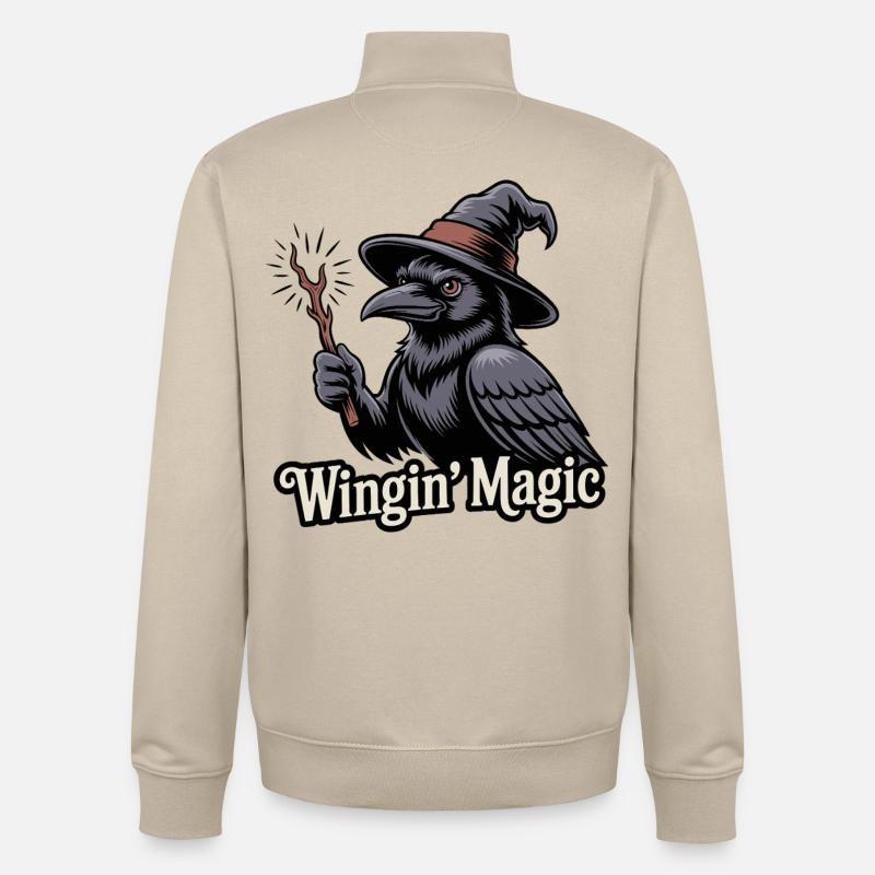 Wingin' Magic Raven - Unisex Organic Zip Sweatshirt von Stanley/Stella - Cremebeige